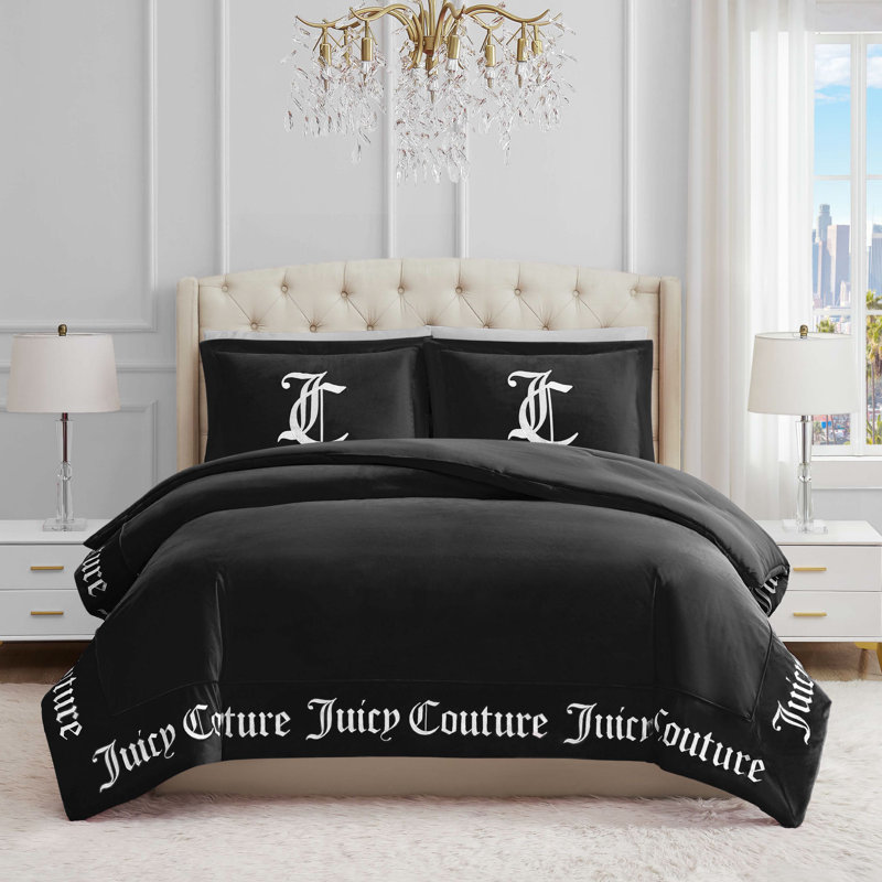 Juicy Couture Black & Gold Bed hot Set (Q)